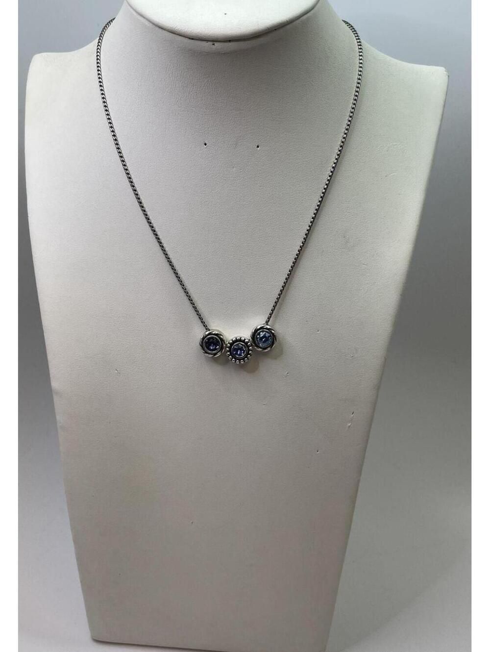 Brighton Silver Tone Halo Orion Tanzanite Charm Necklace 13.5g